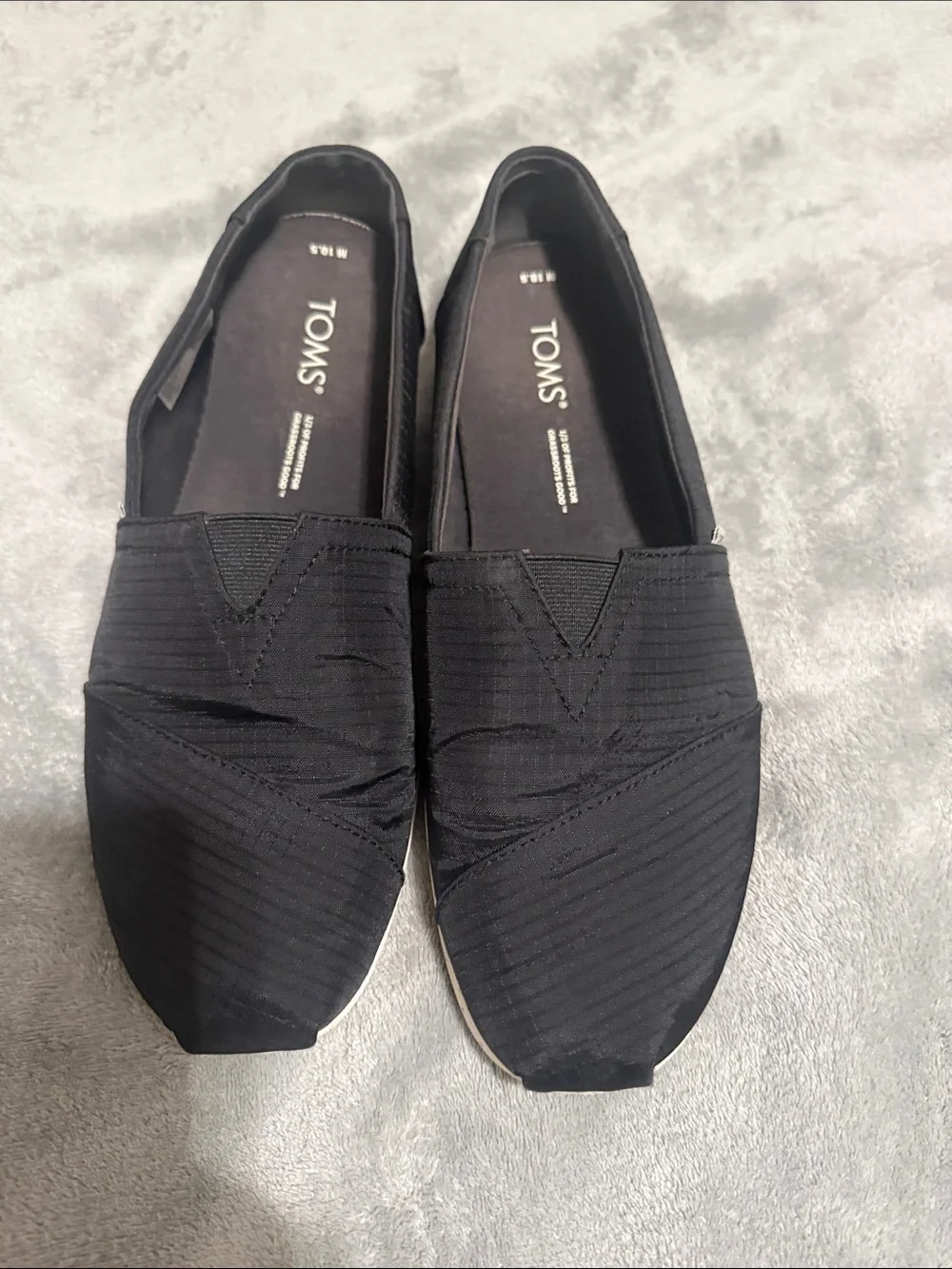 Toms Black Canvas Slip-On Loafers